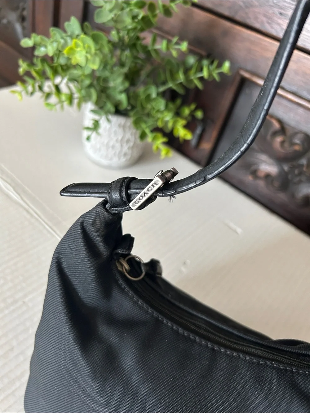 Coach Black Shoulder Bag with Top Handle